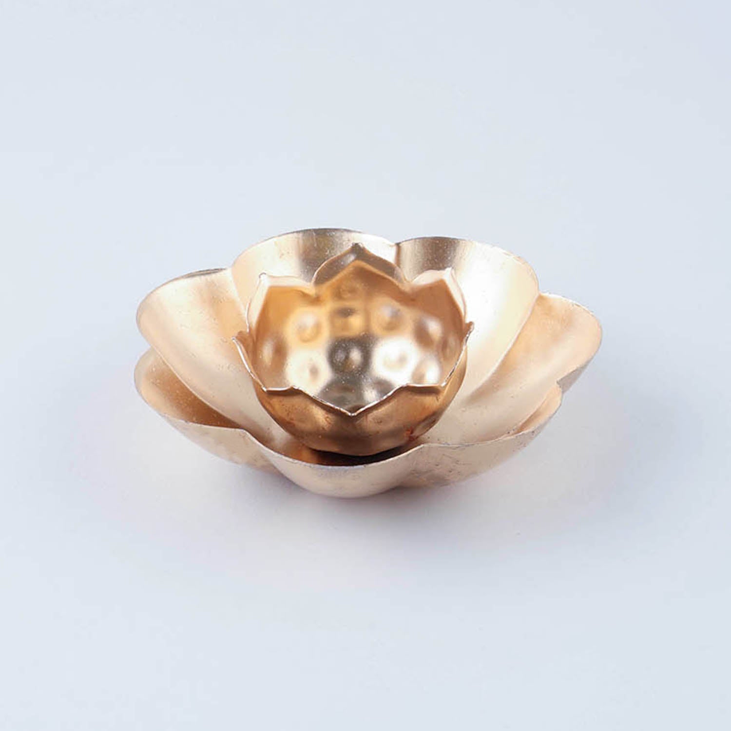 Brass Flower T-Light Holder Set of 2