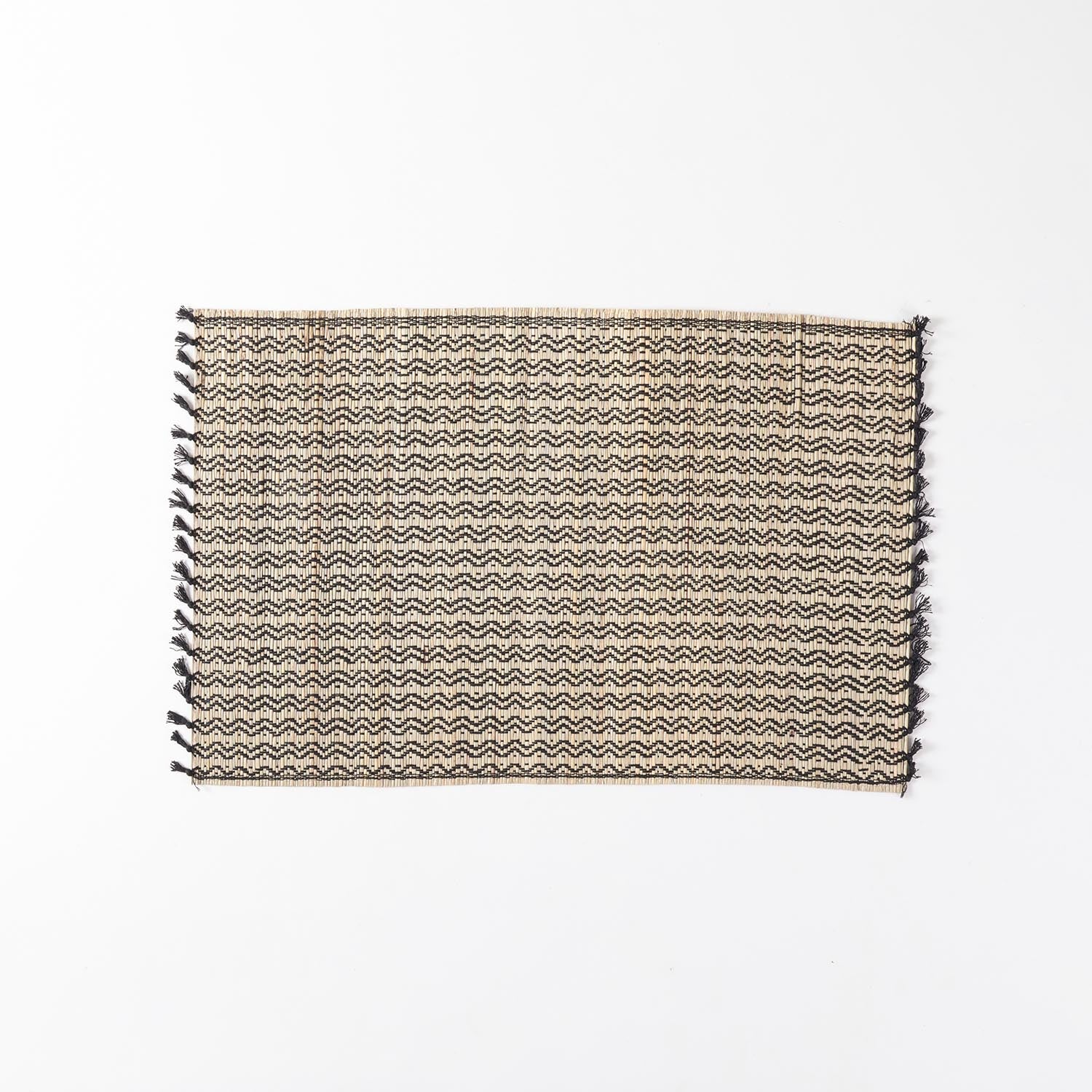 Madhurkathi Table Runner with 6 Placemats Set, Natural