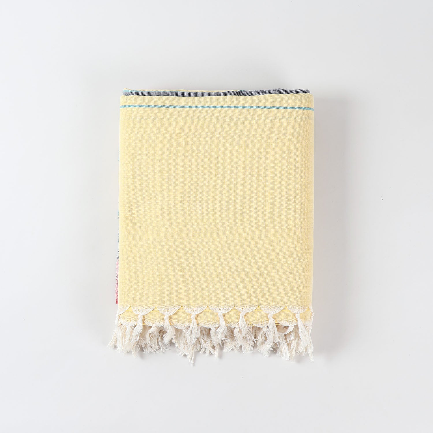 Hand-woven Bawan Buti Double Bedcover, Yellow