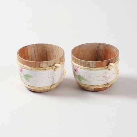 Bamboo Floral Tea Cup Set of 2, 220 Ml Each