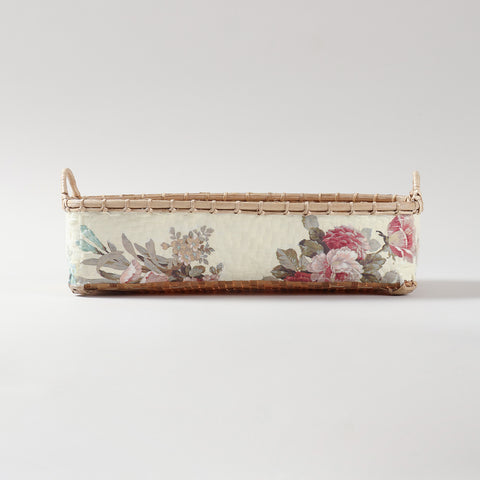 Rectangle Wicker Storage Basket, Light Pink