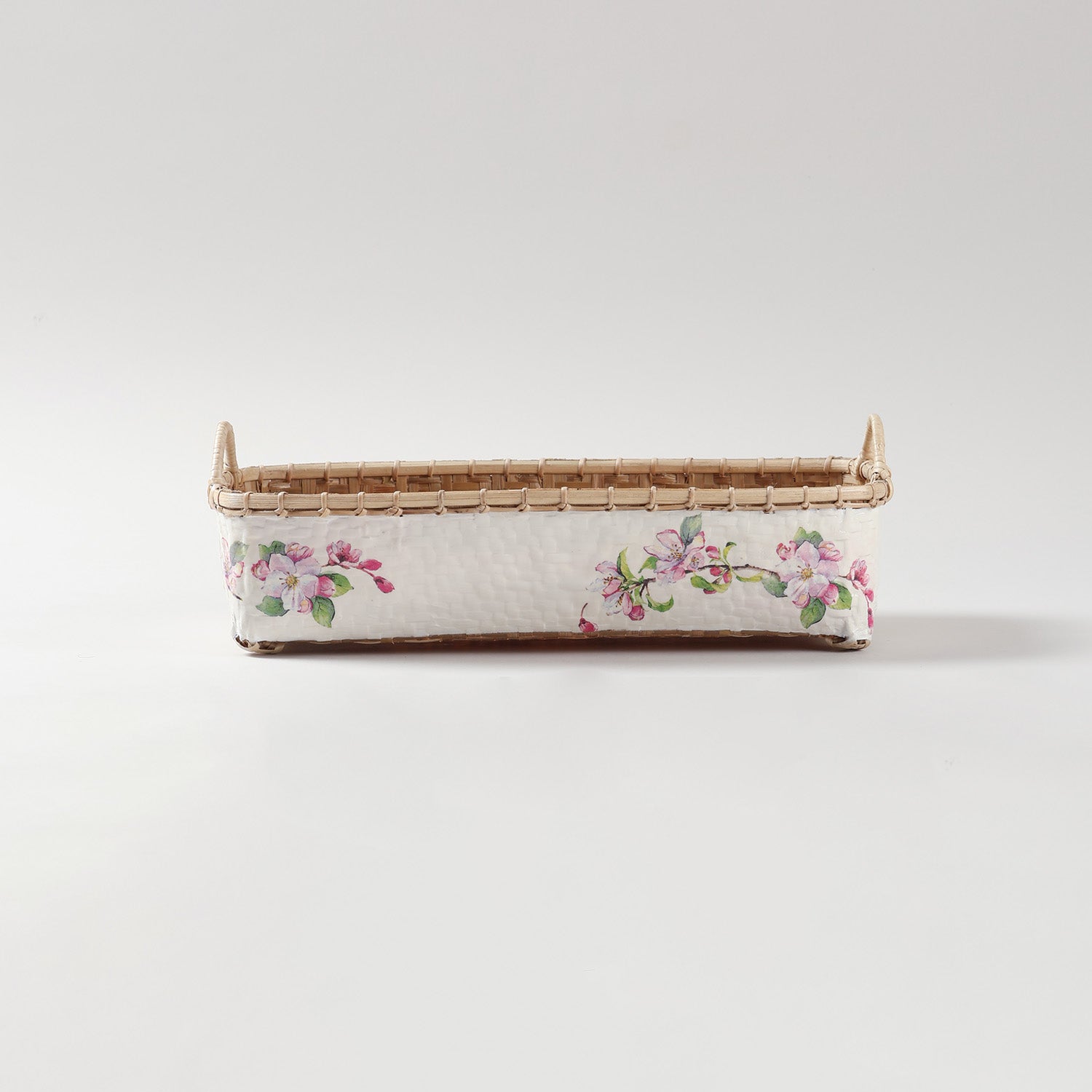 Rectangle Wicker Storage Basket, Pink