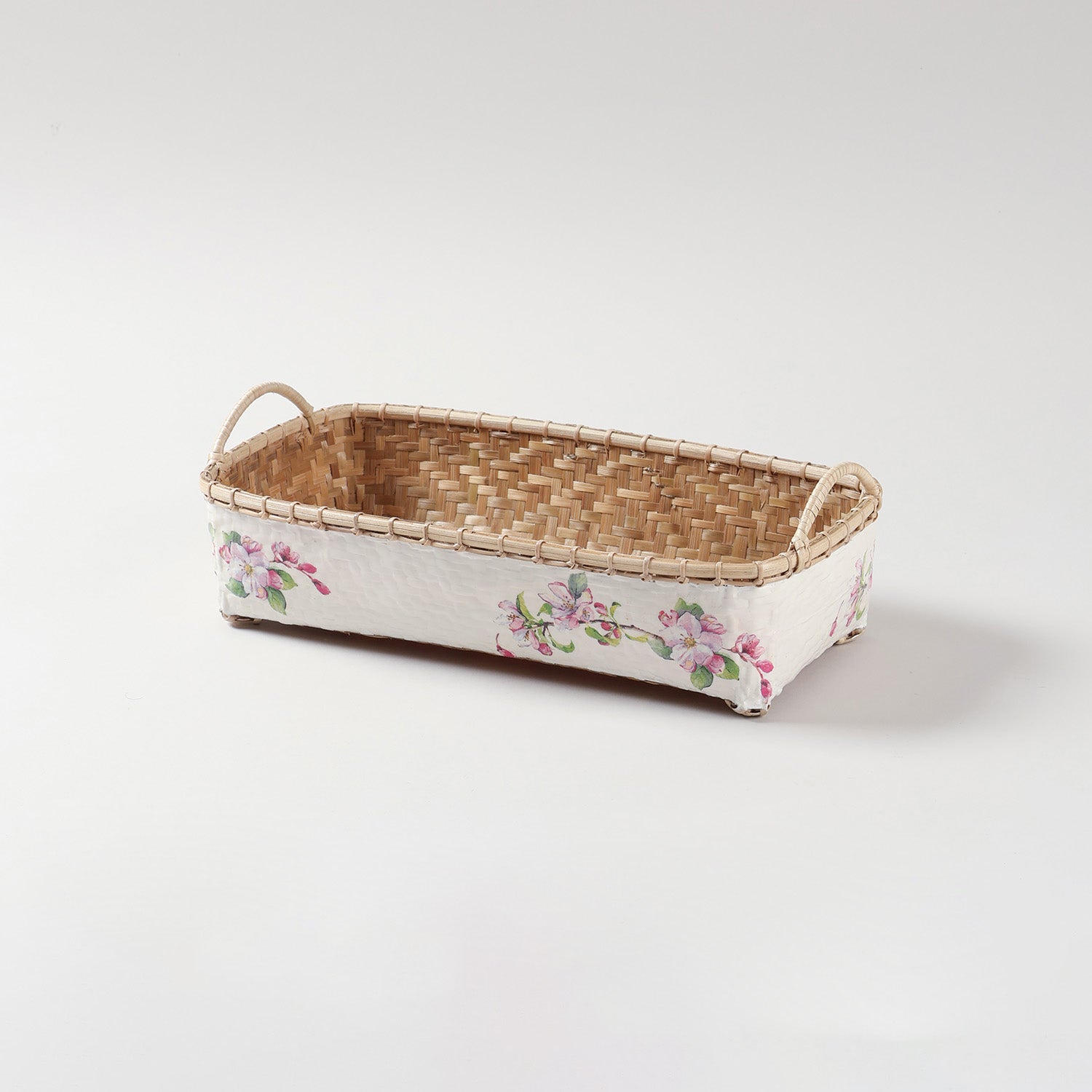 Rectangle Wicker Storage Basket, Pink