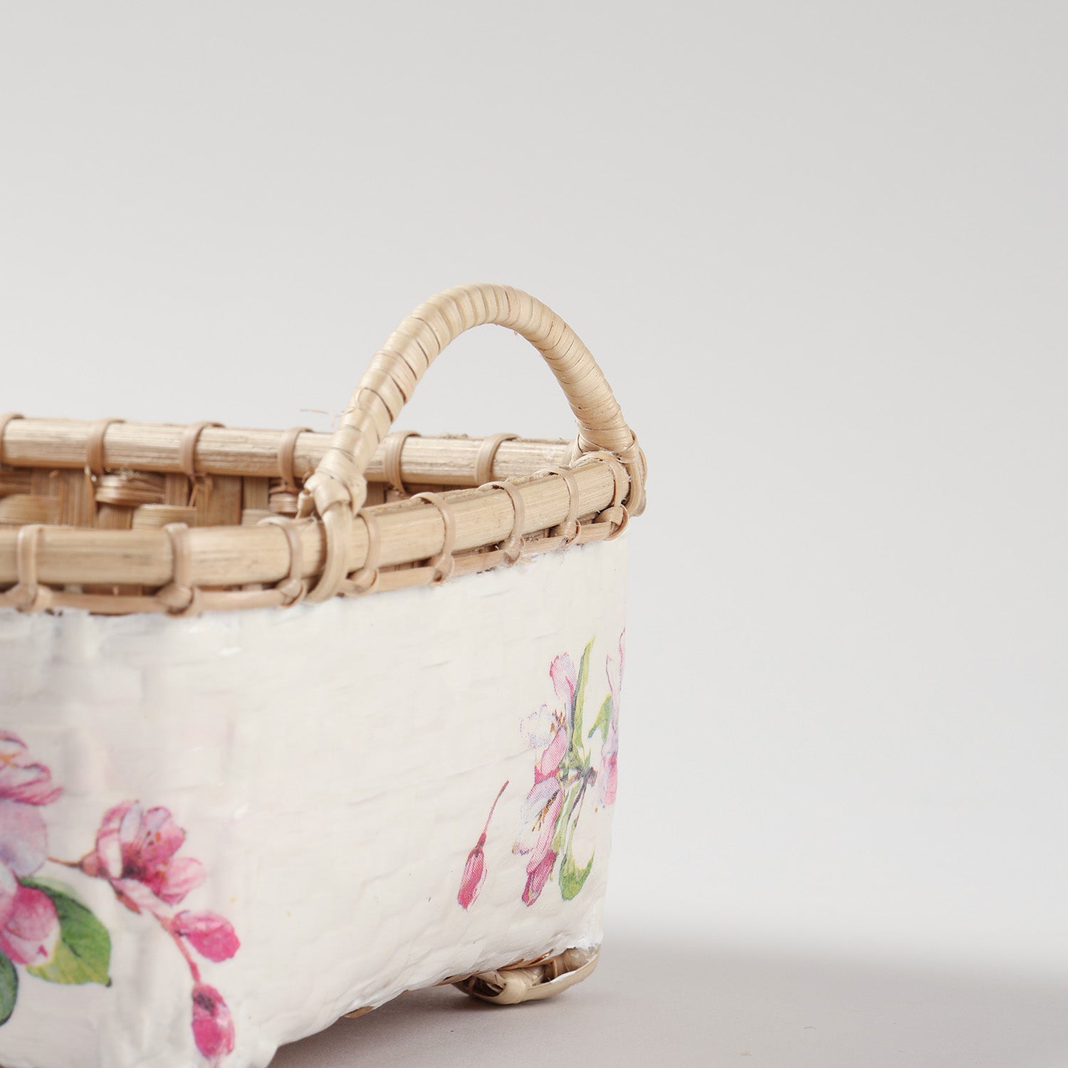 Rectangle Wicker Storage Basket, Pink