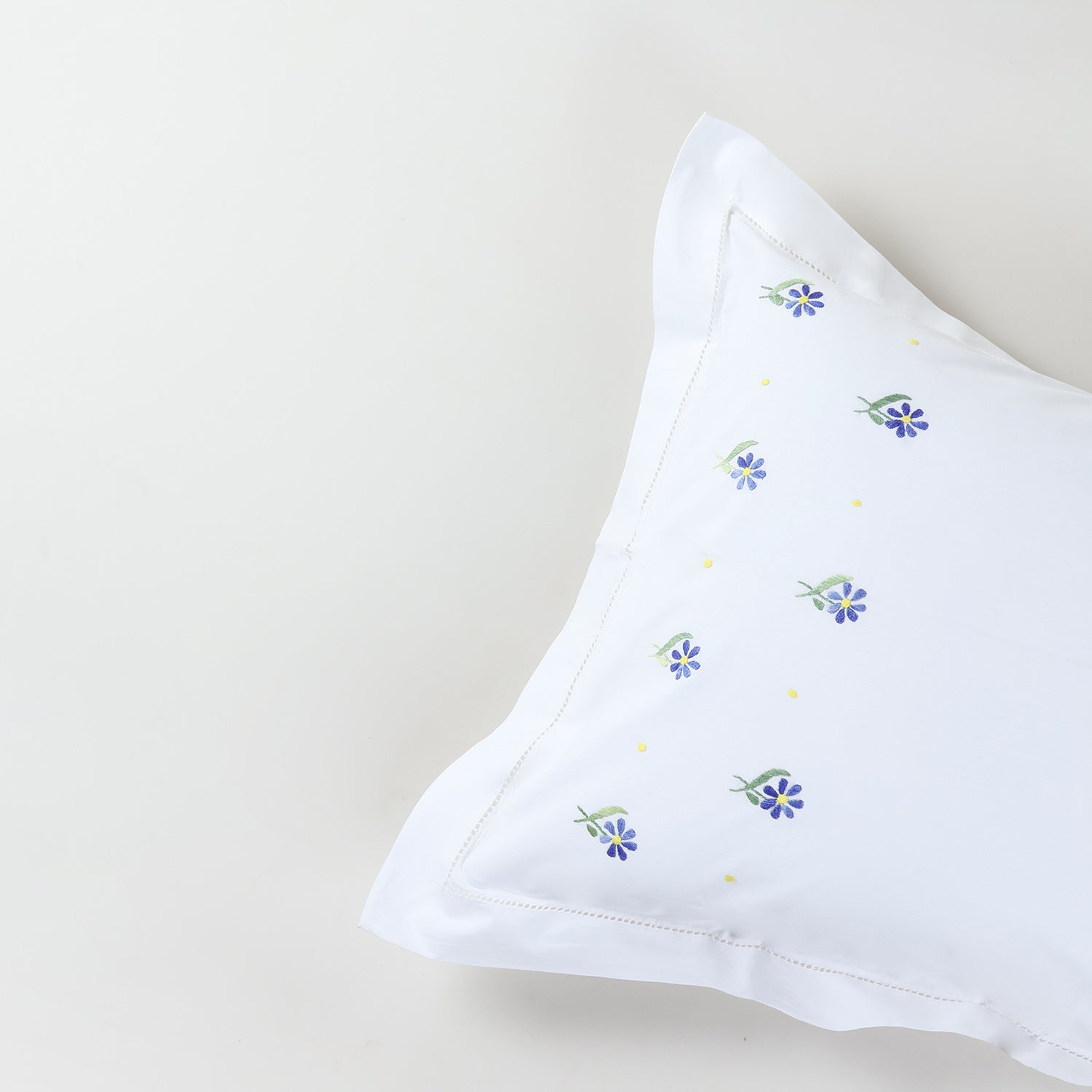 Forget-Me-Nots Embroidered Pillow Case Set of 2
