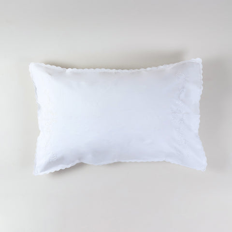 White Floral Vine Embroidered Pillow Case Set of 2