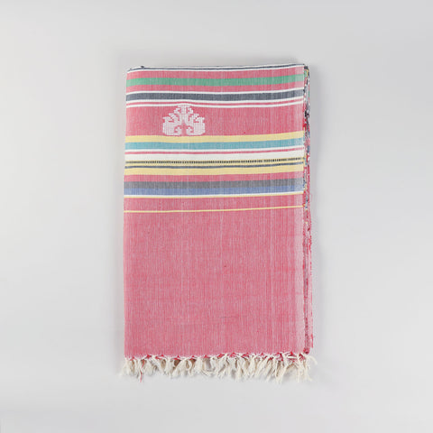 Hand-woven Bawan Buti Single Bedcover, Red