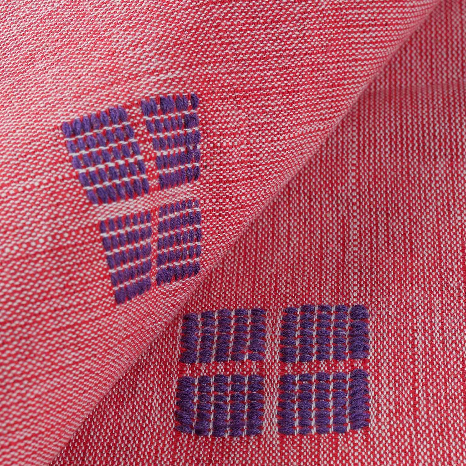 Hand-woven Bawan Buti Single Bedcover, Red