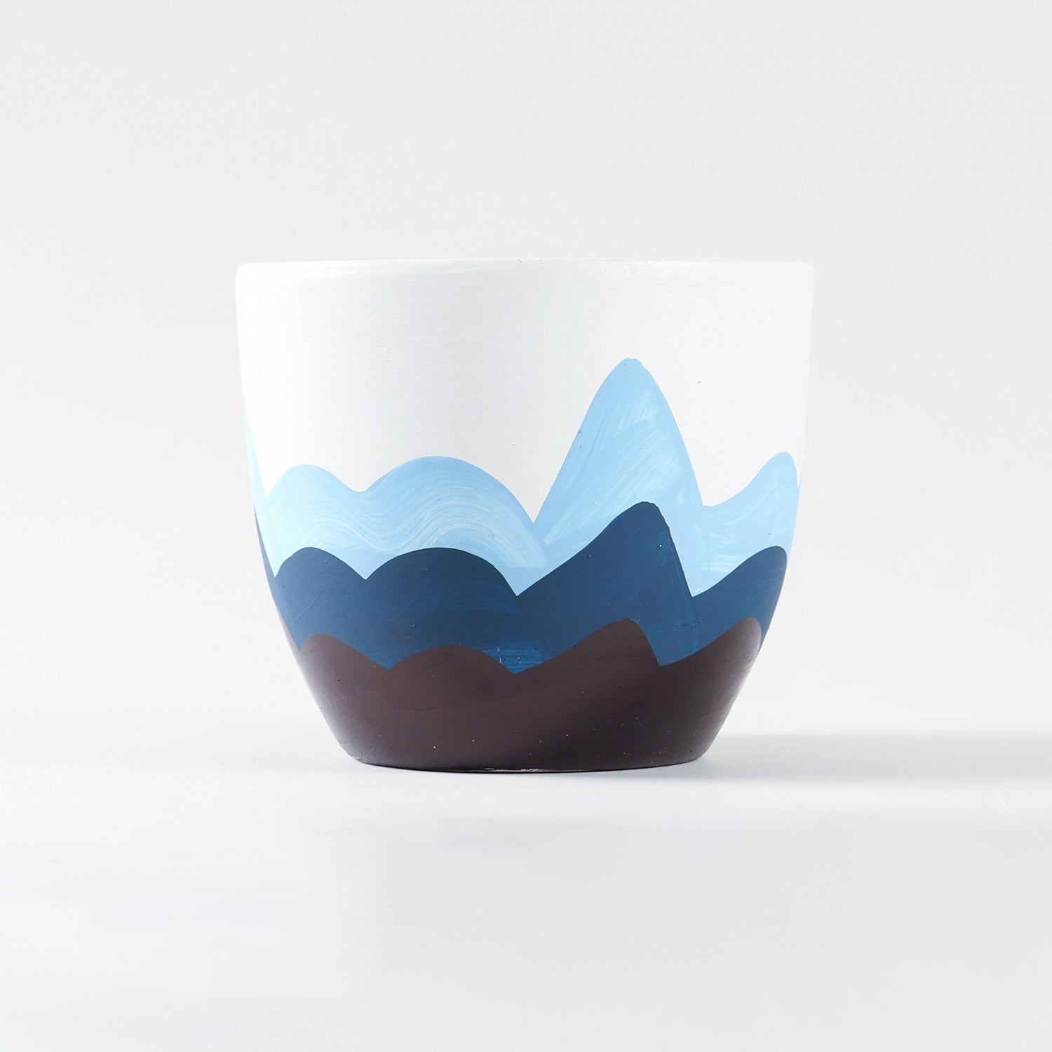 Mountain Landscape Ceramic Flower Pot 5 x 6 Inches