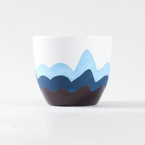 Mountain Landscape Ceramic Flower Pot 5 x 6 Inches