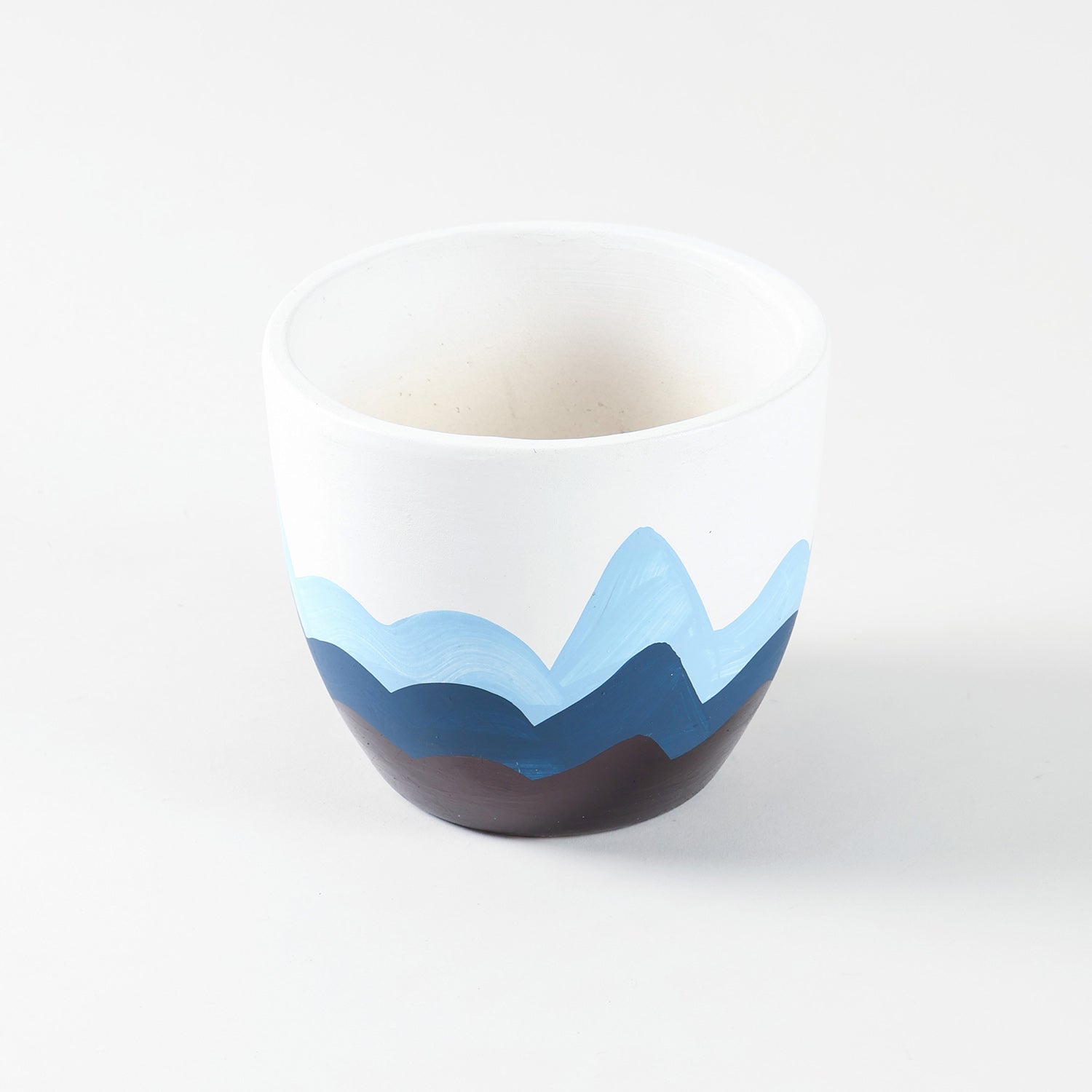 Mountain Landscape Ceramic Flower Pot 5 x 6 Inches