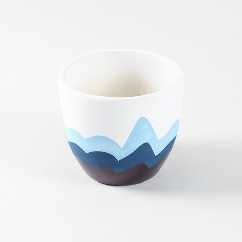 Mountain Landscape Ceramic Flower Pot 5 x 6 Inches