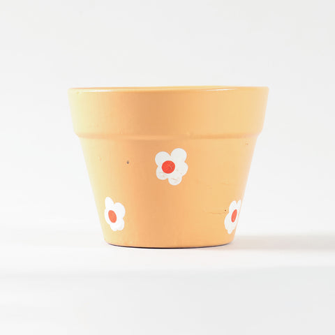 Pastel Ceramic Daisy Flower Pot 4x5 Inches