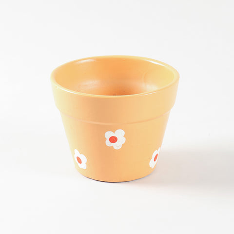 Pastel Ceramic Daisy Flower Pot 4x5 Inches