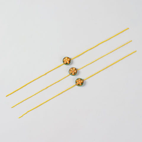 Handmade Floral Paper Quilled Rakhi (Set of 2 & 3)