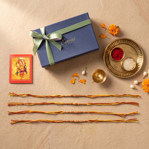 Wooden Beads Rakhi for Brothers (Set of 3 & 4)
