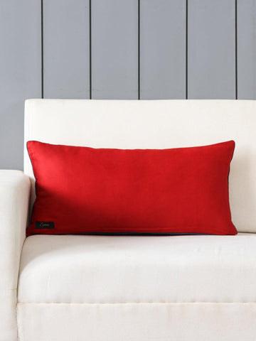 Ajrakh Silk Cushion Cover & Filler Red & Indigo, 12x24 - Eyaas