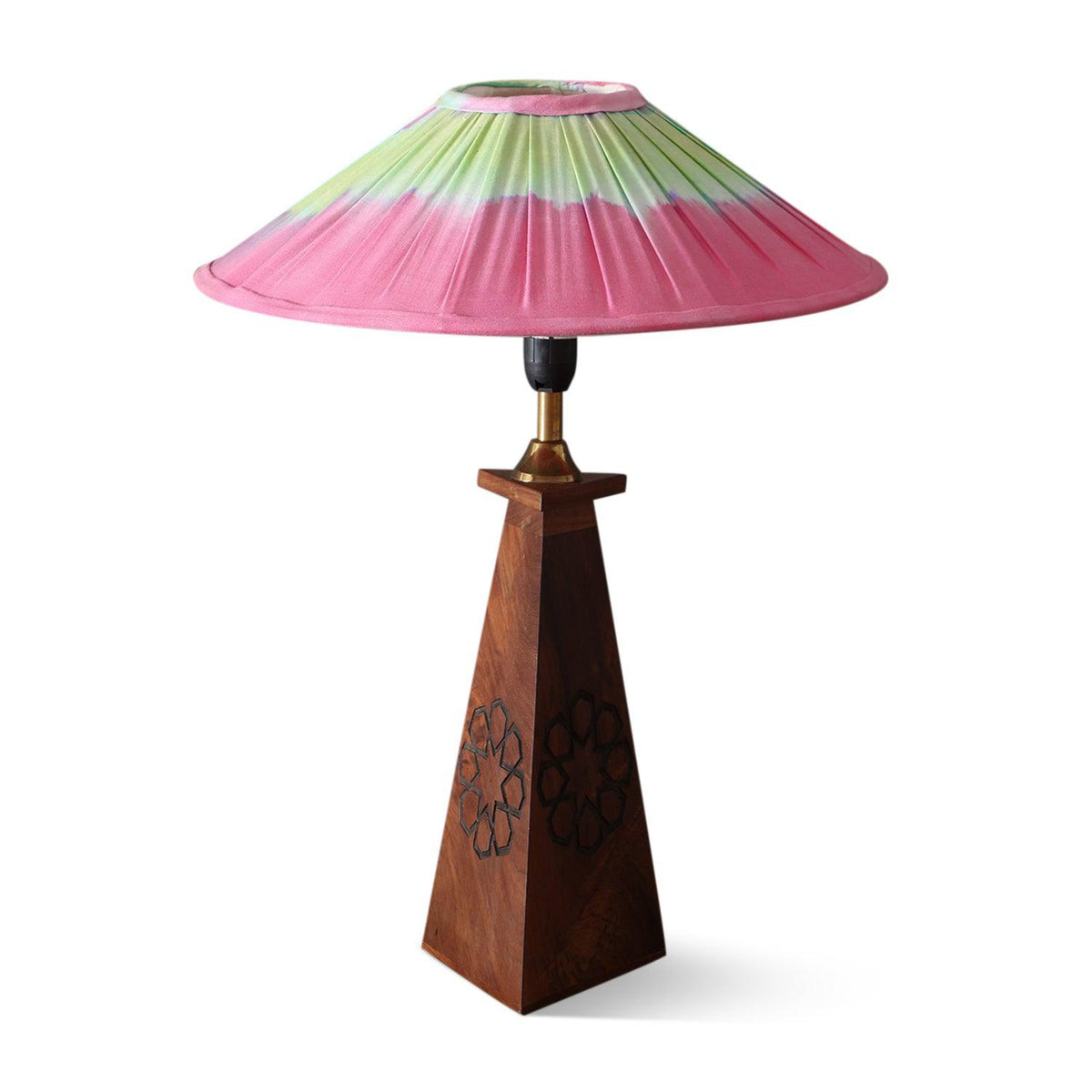 Pink Tie & Dye Cotton Lampshade – Pagoda Style