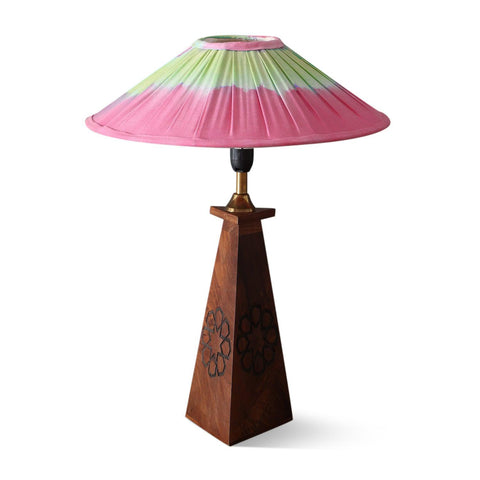 Pink Tie & Dye Cotton Lampshade – Pagoda Style