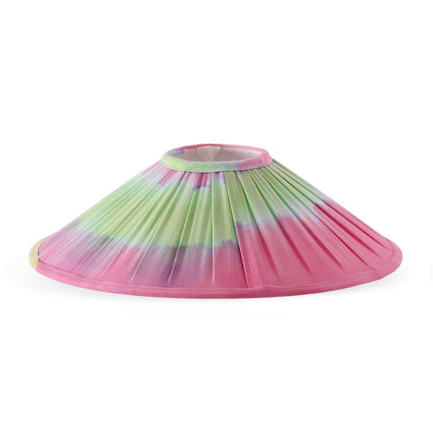 Pink Tie & Dye Cotton Lampshade – Pagoda Style