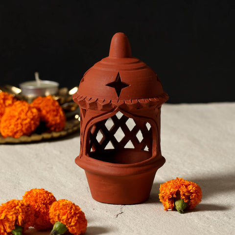 Cutwork Terracotta Lamp Set of 2
