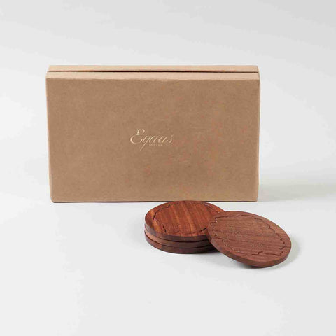 Rosewood Coaster Marigold Brass Inlay Gift Pack of 4