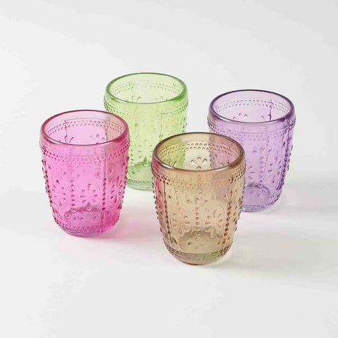 Textured Glass Gift Pack of 4, Multi-colour
