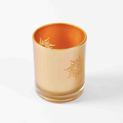 Golden Glass Om Candle Holder