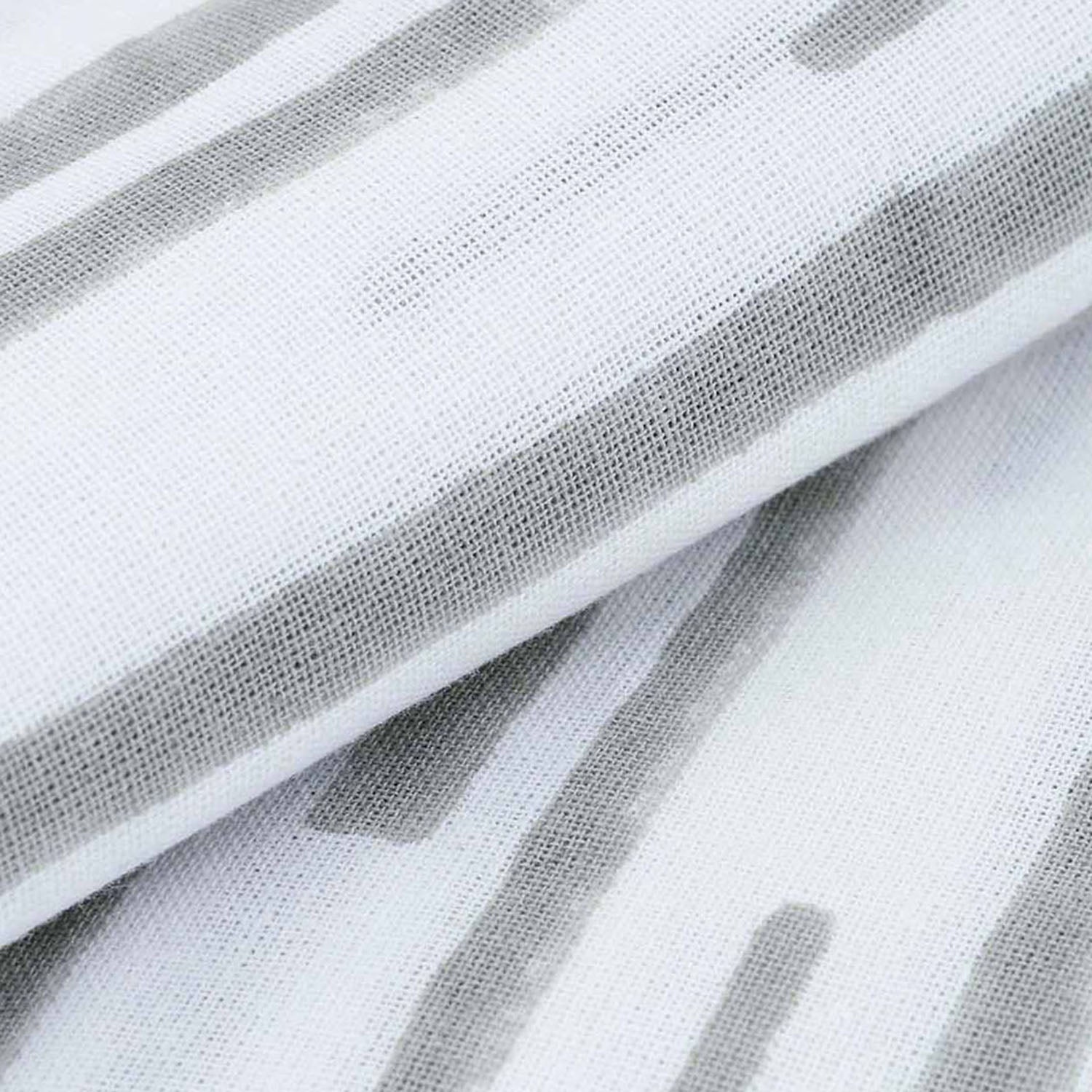 Grey Stripe Cotton Dining Table Cloth 6 Seater 60x90