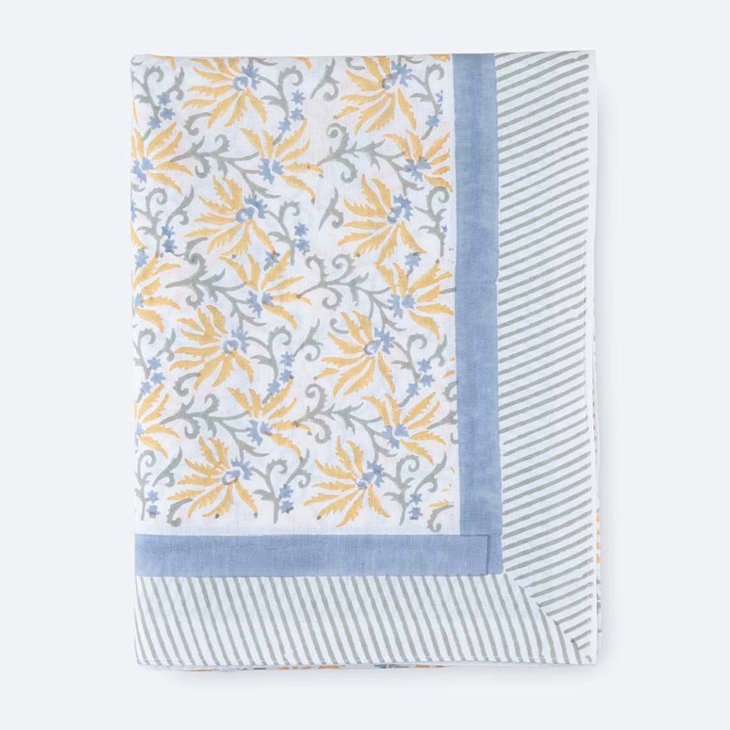 Blue & Yellow Floral Dining Table Cloth 6 Seater 60x90