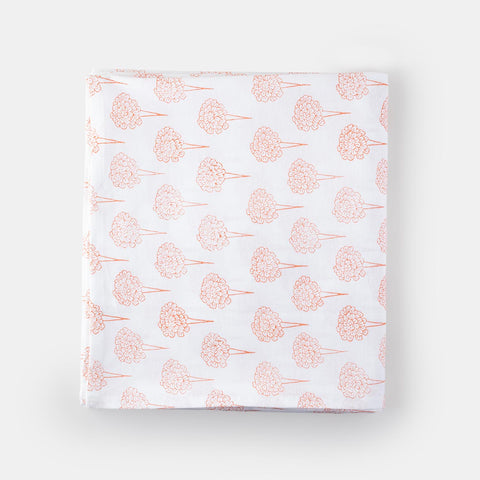 King-size Marigold Block Printed Cotton Bedsheet & Pillow Cases