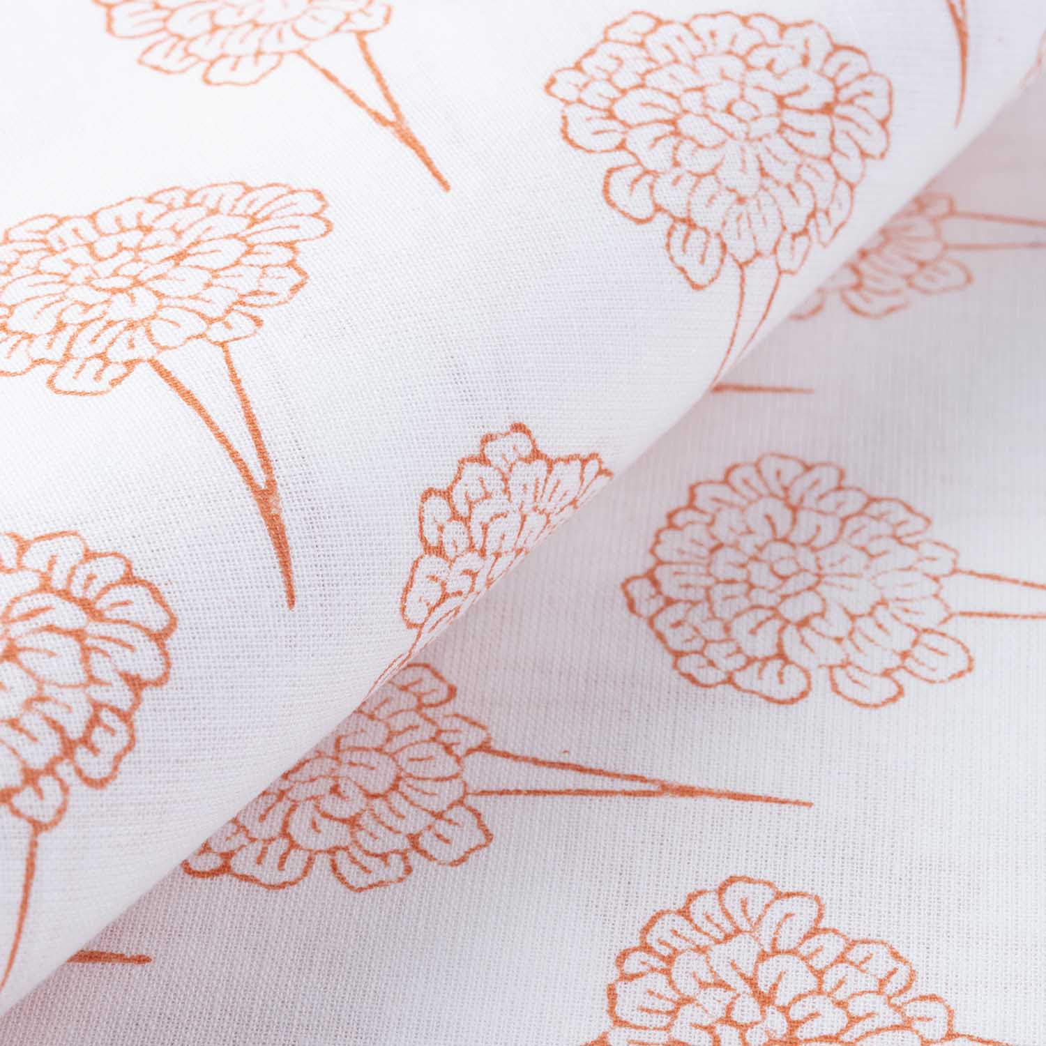 King-size Marigold Block Printed Cotton Bedsheet & Pillow Cases