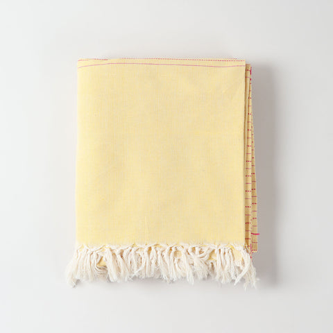 Hand-woven Baavan Buti Double Bedcover, Yellow