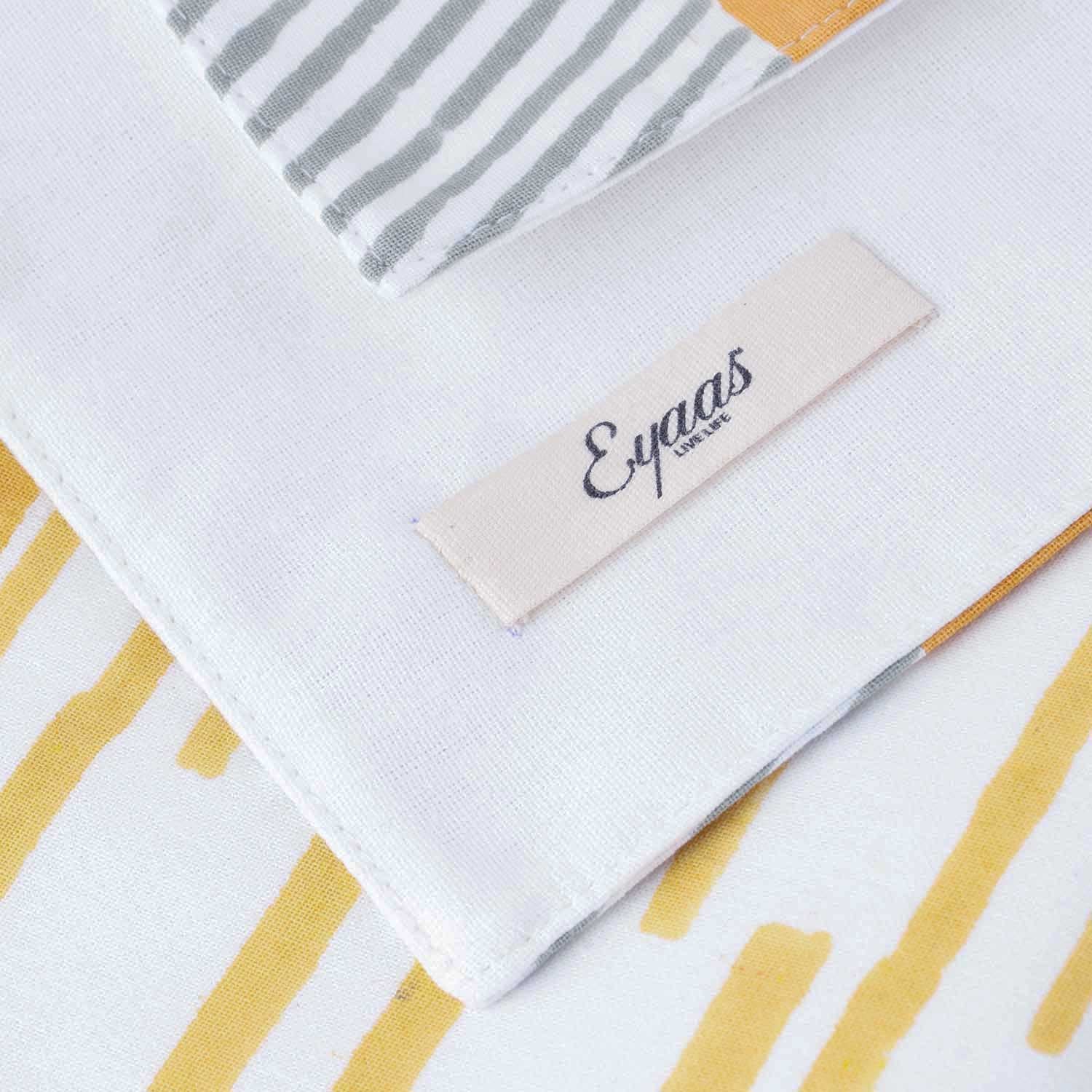 Yellow Stripe Block Printed Placemat 13x18 Inches