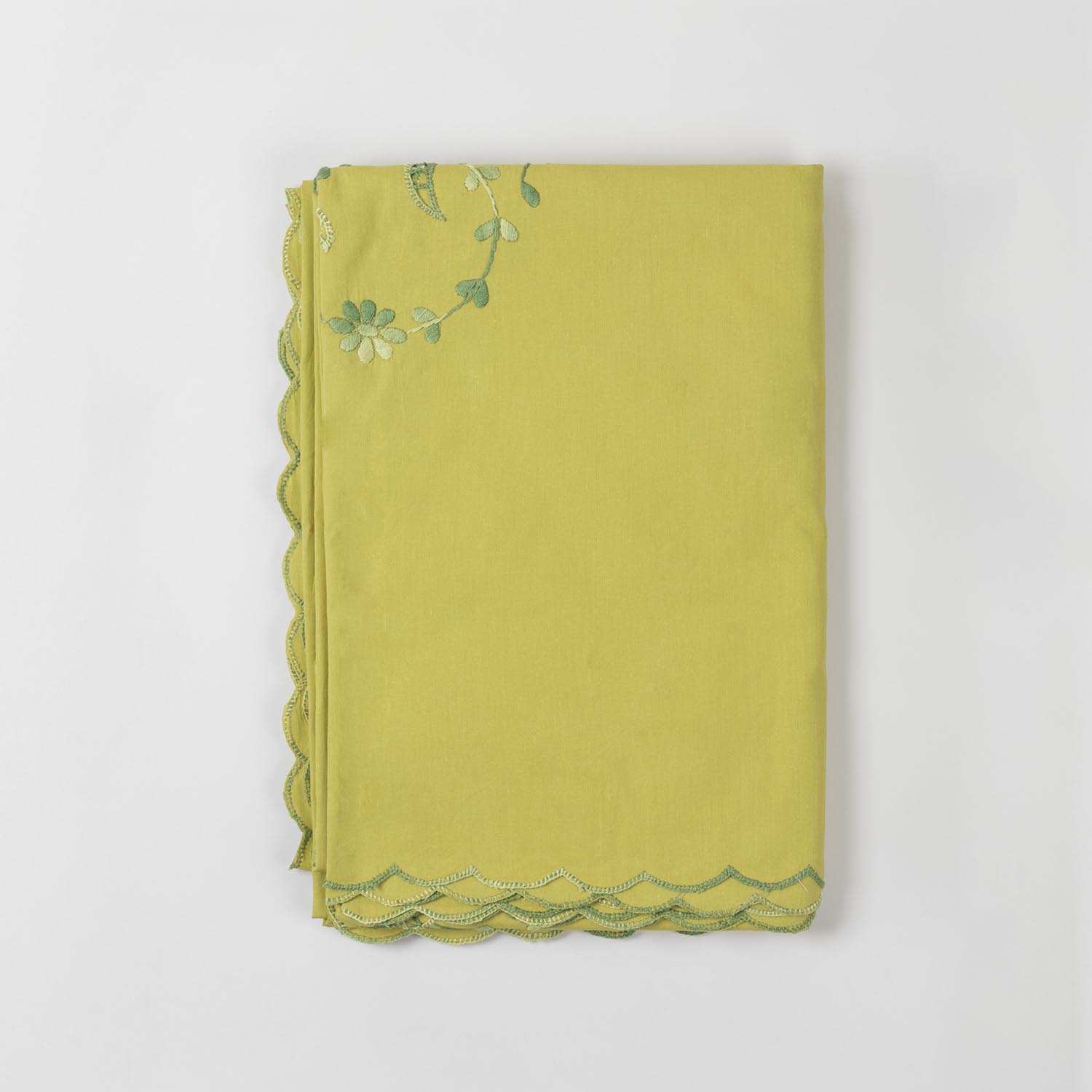 Embroidered Bedcover & 2 Pillow Cases, Green