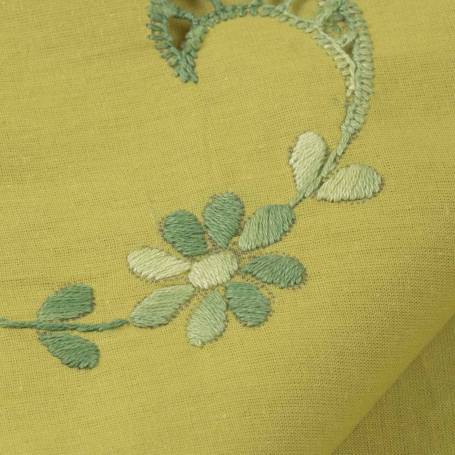 Embroidered Bedcover & 2 Pillow Cases, Green