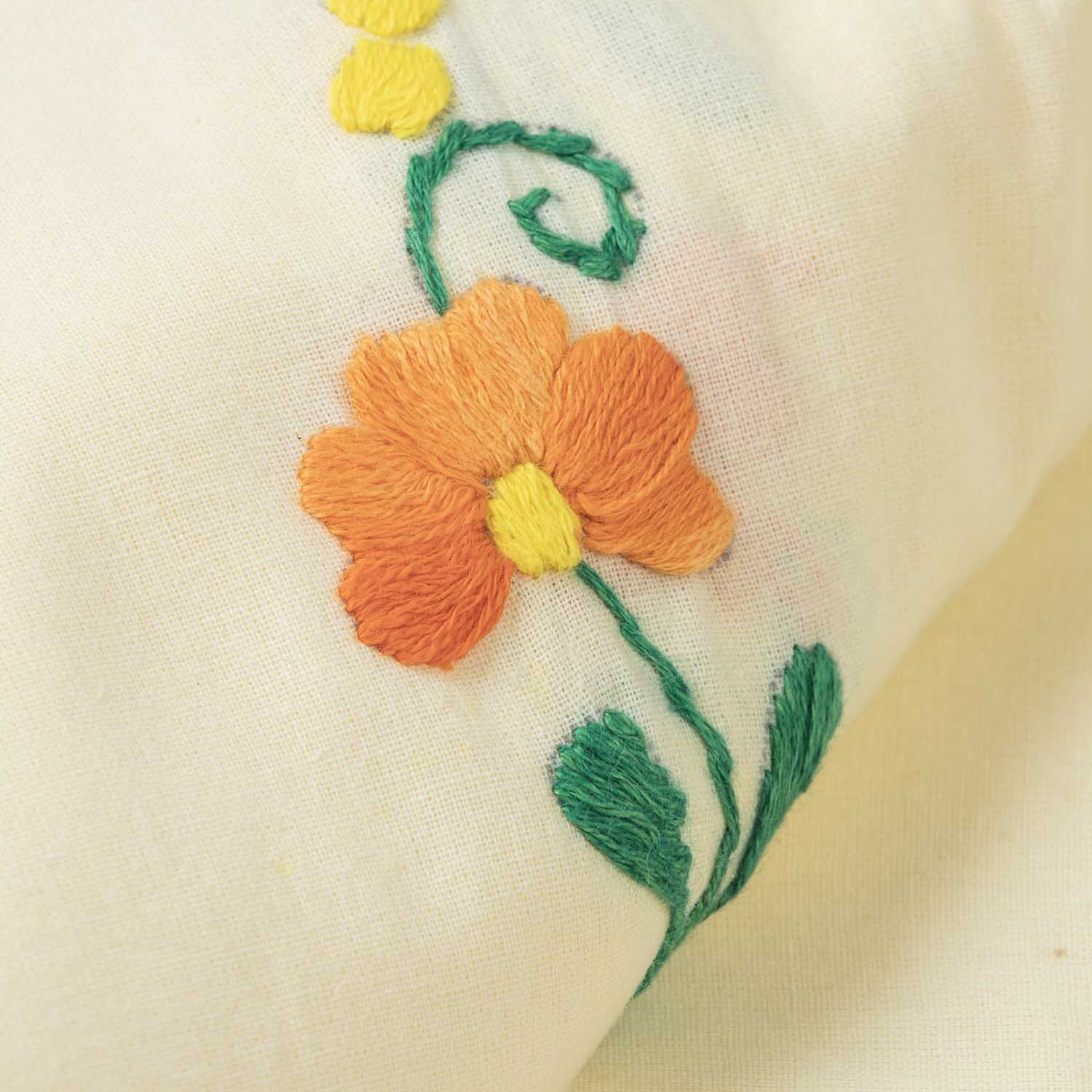 Orange Trail Embroidered Bedcover & 2 Pillow Cases