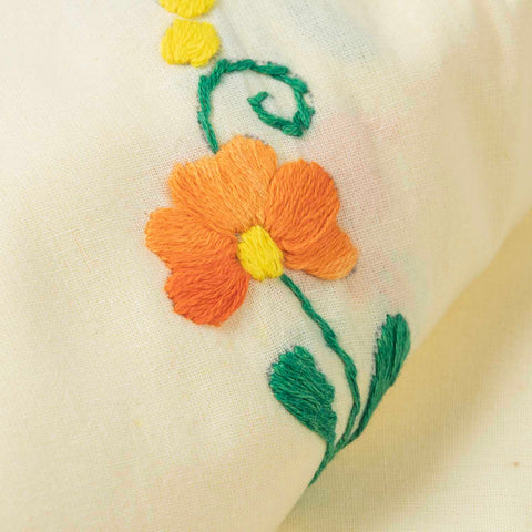 Orange Trail Embroidered Bedcover & 2 Pillow Cases