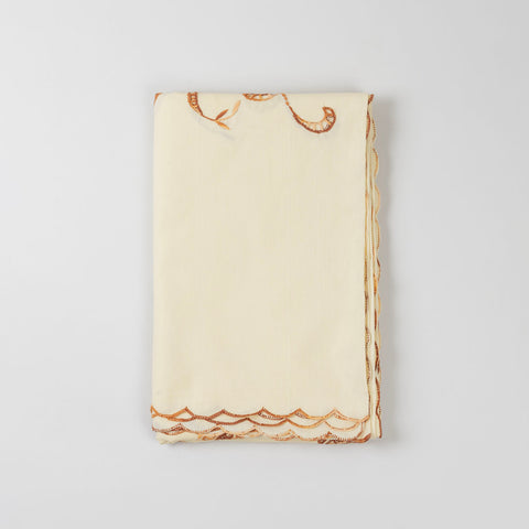 Embroidered Bedcover & 2 Pillow Cases, Brown