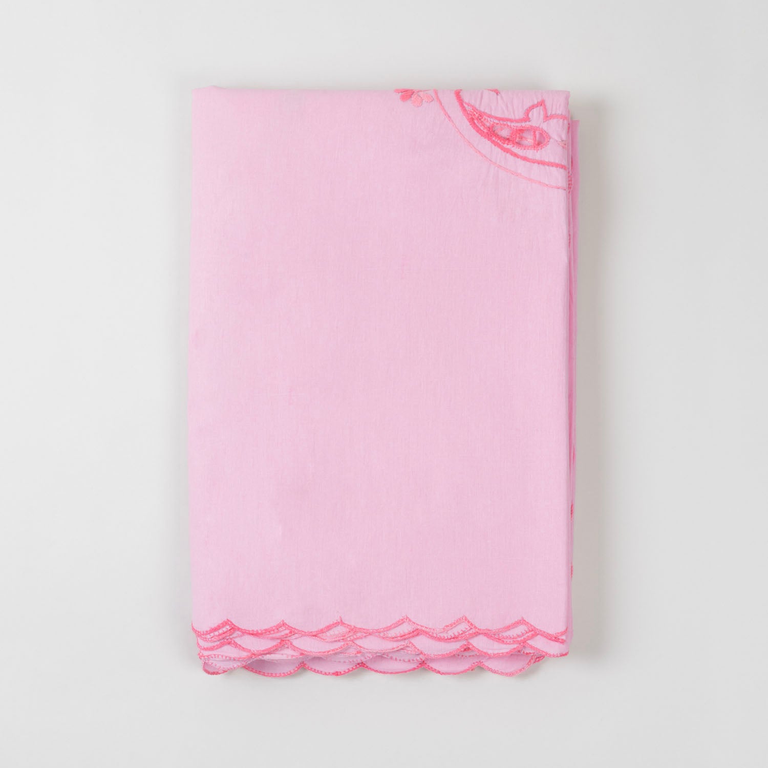 Embroidered Bedcover & 2 Pillow Cases, Pink