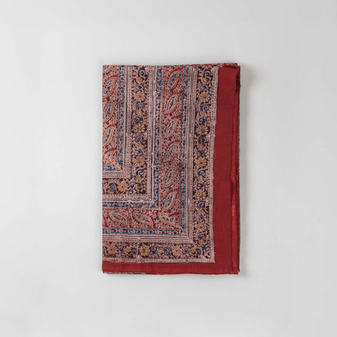 Floral Block Printed Kalamkaari Bedcover & Pillow Cases