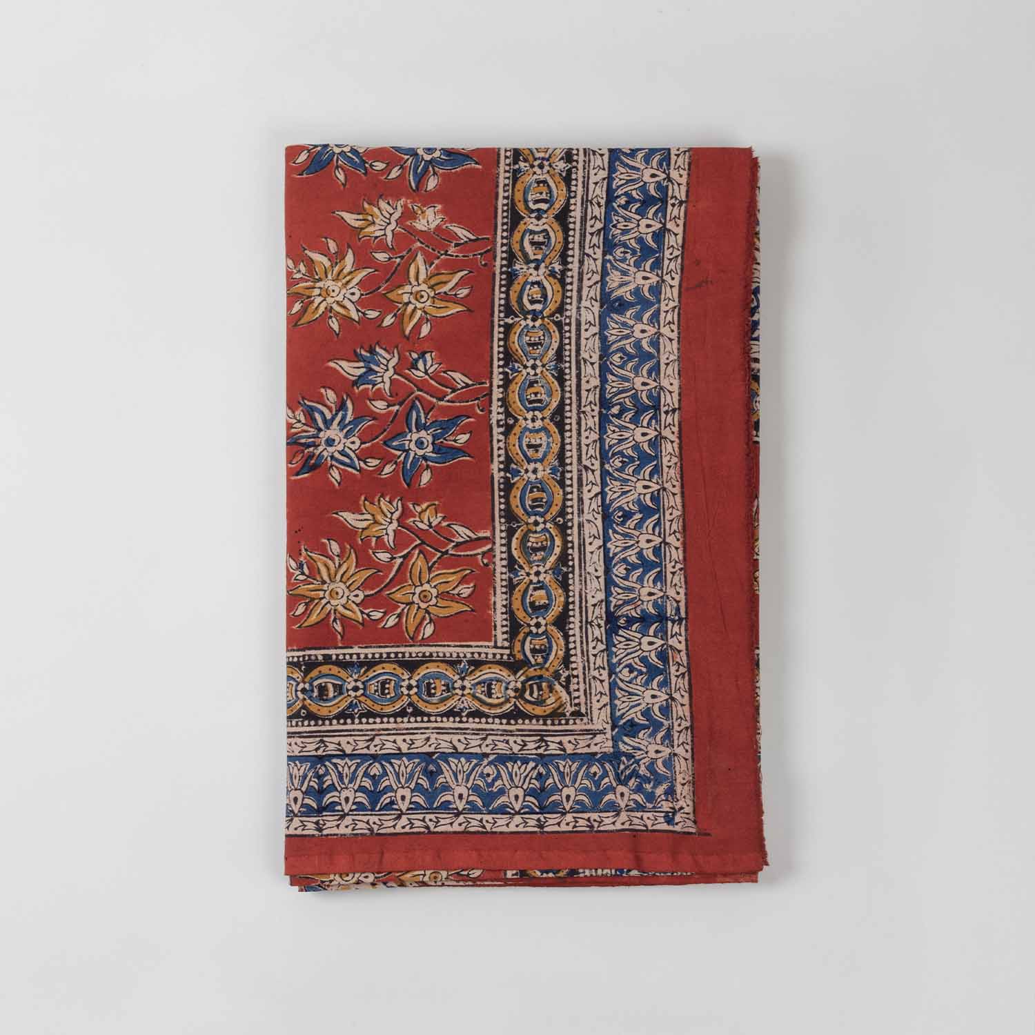 Pinwheel Block Printed Kalamkaari Bedcover & Pillow Cases