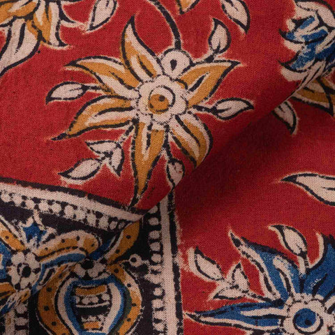 Pinwheel Block Printed Kalamkaari Bedcover & Pillow Cases
