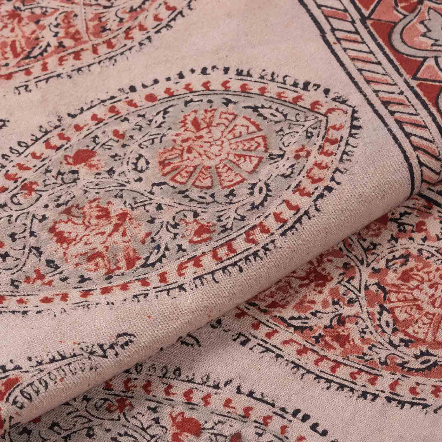 Paisley Block Printed Kalamkaari Bedcover & Pillow Cases