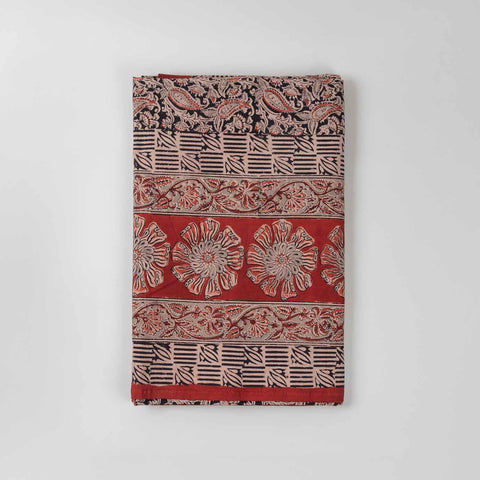 Cosmos Block Printed Kalamkaari Bedcover & Pillow Cases