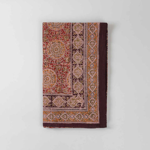 Circular Block Printed Kalamkaari Bedcover & Pillow Cases