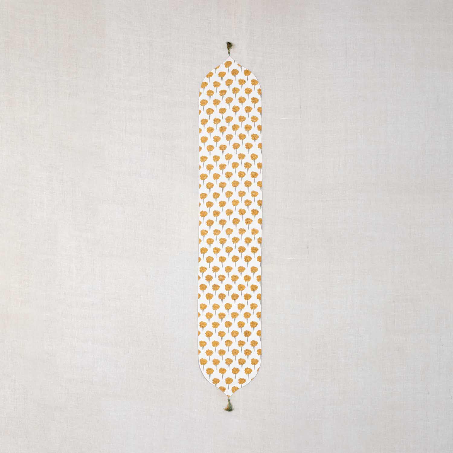 Marigold Buta Block-Printed Chanderi Table Runner