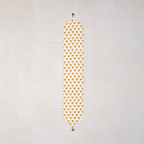 Marigold Buta Block-Printed Chanderi Table Runner