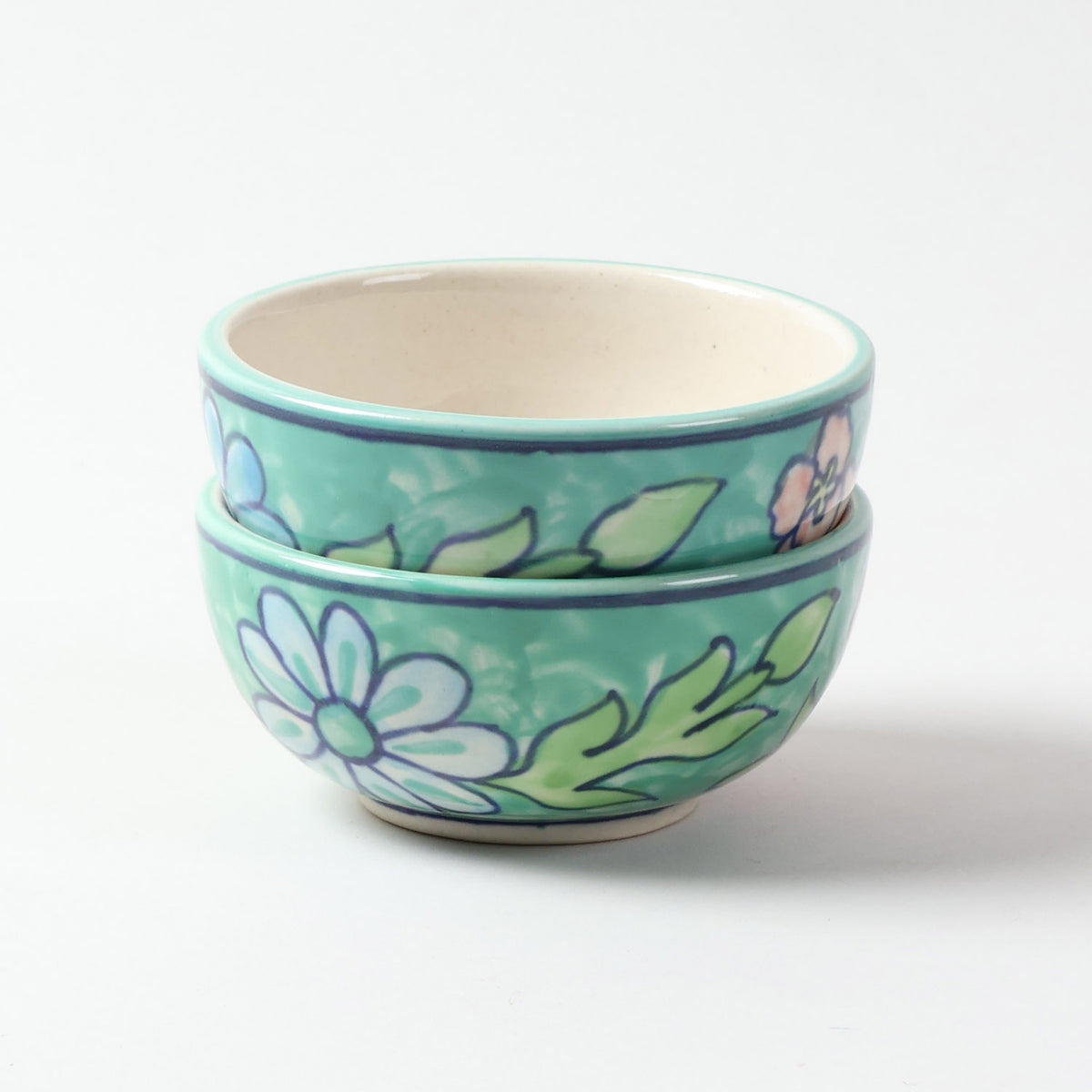 Hand Painted Ceramic Katori 2x4 - Set of 2