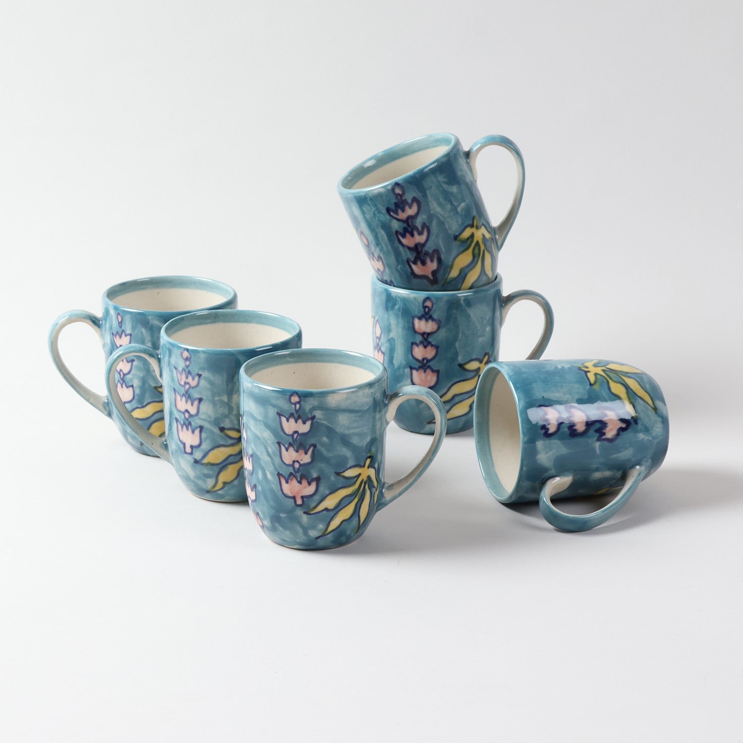 Handpainted Ceramic Mugs Set